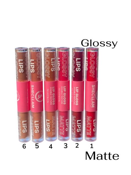 أحمر الشفاه SHECLLAM 2 in 1 Lip Duo